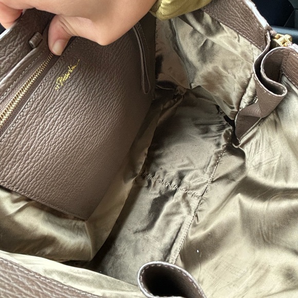 3.1 Philip Lim - Textured Calfskin Medium Pashli Satchel Taupe - Picture 7 of 9